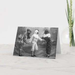 Carte Photographie ancienne drôle et bizarre de costumes