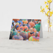 Carte Photographie Citrouille colorée Halloween (Fleur jaune)