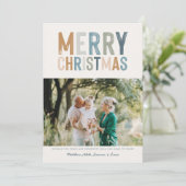 Carte Photographie colorée classique, Noël moderne (Debout devant)