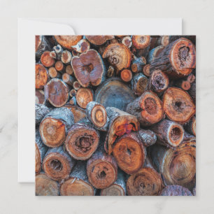 Carte Photographie de motif d'arbres coupés empilés ense