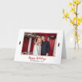 Carte Photographie de Noël moderne Black Tree rouge et b (Fleur jaune)