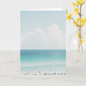Carte Photographie de plage magnifique Ciel d'océan bleu (Fleur jaune)