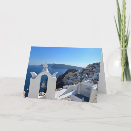Carte Photographie de Santorin Bell Tower Grèce (Devant)