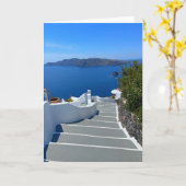 Carte Photographie de Santorin Oia Grèce (Fleur jaune)
