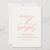 Carte Photographie de script moderne joyeuse & noël lumi (Devant)