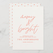 Carte Photographie de script moderne joyeuse & noël lumi (Devant / Derrière)