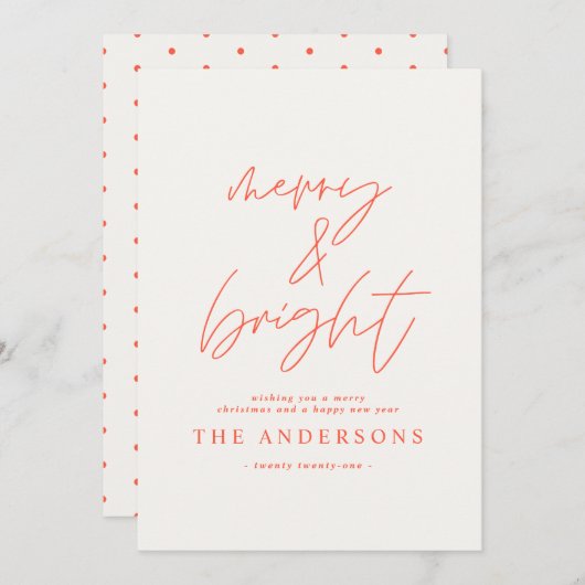 Carte Photographie de script moderne joyeuse & noël lumi (Devant / Derrière)