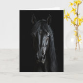 Carte Photographie du Cheval Noir (Fleur jaune)