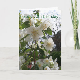 Carte Photographie florale Personnalisée 70e anniversair