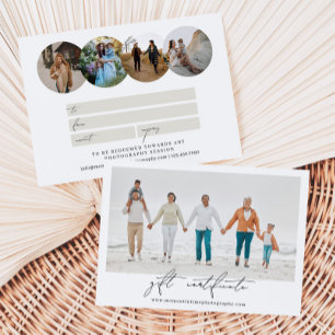 Carte Photographie moderne Cercle certificat cadeau phot