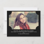 Carte Photographie noir blanc Diplôme du secondaire (Dos)