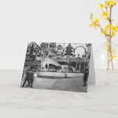 Carte Photographie vintage de Coney Island (Fleur jaune)