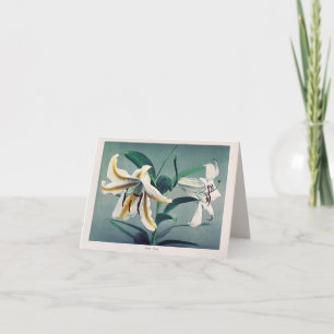 Carte Photographie vintage japonaise des fleurs