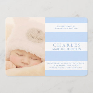 CARTE PHOTOGRAPHIQUE DE FAIRE-PART DE NAISSANCE DE