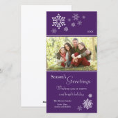 Carte Photographique de Fêtes avec Flocons de Neig (Devant / Derrière)