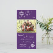 Carte Photographique de Fêtes avec Flocons de Neig (Debout devant)