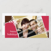 CARTE PHOTOGRAPHIQUE DE NOËL :: Flocon de neige mo (Devant / Derrière)