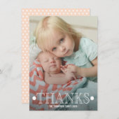 Carte photographique Merci bébé (Devant / Derrière)