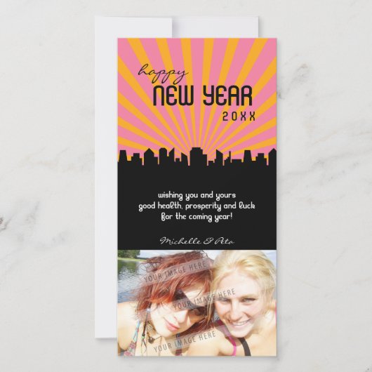 CARTE PHOTOGRAPHIQUE MODERNE DU NOUVEL AN :: citys (Devant)