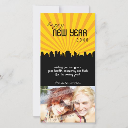 CARTE PHOTOGRAPHIQUE MODERNE DU NOUVEL AN :: citys (Devant)