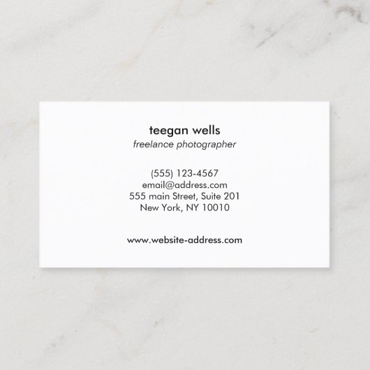 Carte photographique simple Plaque (Dos)