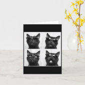 Carte Photomaton de chat graphique drôle selfie drôle _2 (Fleur jaune)