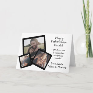 Carte Photos de famille de Fêtes des pères joyeuses