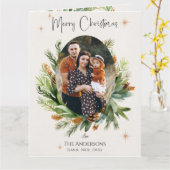 Carte Photos de famille multiples Feuilles verts Joyeux (Fleur jaune)