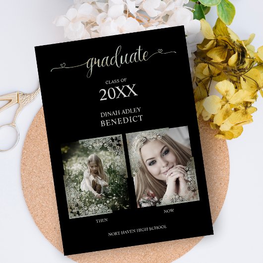 Carte Photos de fin d'études sur le noir