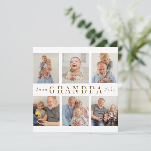 Carte Photos de grand-père personnalisées (Debout devant)