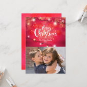 Carte Photos de Noël étincelantes (Devant/Arrière en situation)