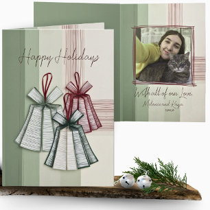 Carte Photos de Noël Origami minimaliste moderne