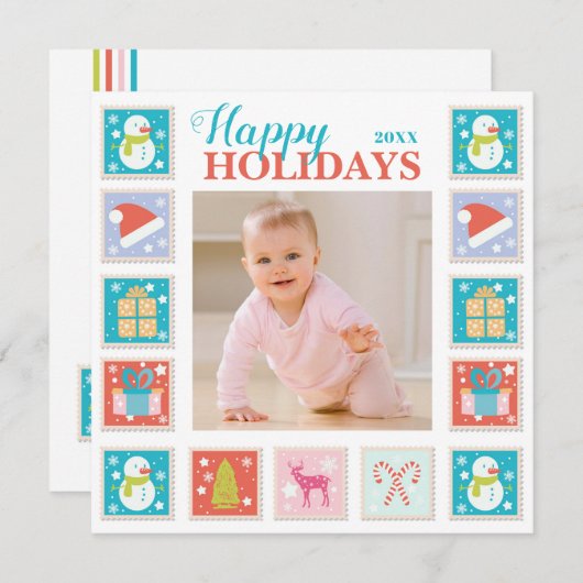 Carte Photos de Noël Postage (Devant / Derrière)