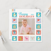 Carte Photos de Noël Postage (Devant/Arrière en situation)