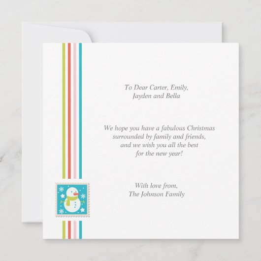 Carte Photos de Noël Postage (Dos)