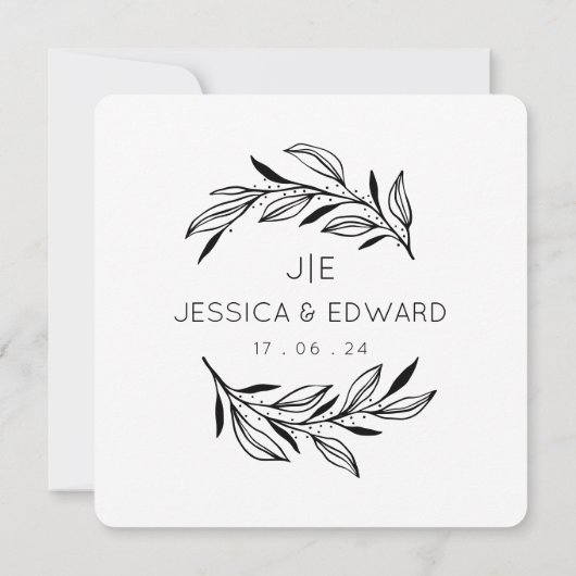 Carte Photos mémorables Qr Code Black Chic Modern Mariag (Dos)