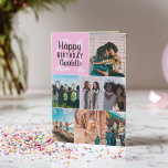 Carte Photos roses modernes Cool grille de collage 21 an<br><div class="desc">Cool photo moderne rose grille de collage 21 anniversaire ,  ajoutez 8 de vos amis photo préférée avec une typographie moderne et cool élégante script police typographie. Ajoutez votre message à l'intérieur.</div>