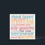 Carte Phrase positive WordArt Motif Multicolor Blanc<br><div class="desc">Vibes positives colorées pour envoyer quelqu'un avec ce motif WordArt dans des couleurs multicolores de rouge,  jaune,  orange,  turquoise et violet avec les citations motivationnelles,  Croyez,  Choisir la joie,  Penser Heureux,  Rêver Gros,  Rester Positif,  Aimez-vous et Soyez vous,  sur un arrière - plan blanc.</div>