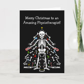 Carte Physiotherapist Merry Christmas Tree Skeleton (Devant)