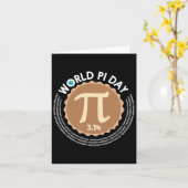 Carte Pi Day - 3.14 Mars 14 - Math Geometry Nerd - Pie (Fleur jaune)