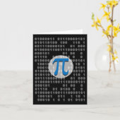 Carte Pi Day Ascii Binary Code 3.14 Pi Symbole math Nerd (Fleur jaune)