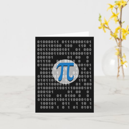 Carte Pi Day Ascii Binary Code 3.14 Pi Symbole math Nerd (Fleur jaune)