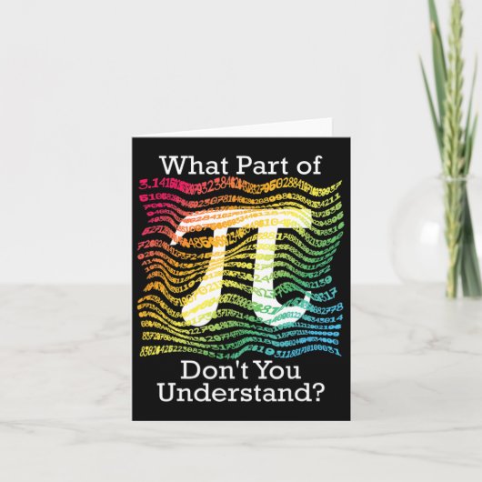 Carte Pi Day Math enseignant Étudiant Rainbow Pi Symbole (Devant)