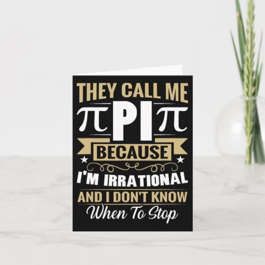 Carte Pi Day Math Nerd - Appelez-moi Pi Irrationnel Ne s (Devant)
