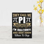 Carte Pi Day Math Nerd - Appelez-moi Pi Irrationnel Ne s (Fleur jaune)