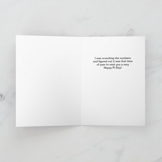 Carte Pi Day pour le patron, les nombres écrasants (Intérieur)