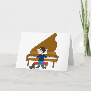 Carte Pianiste et chien