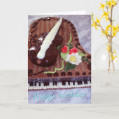 Carte piano à queue au chocolat (Fleur jaune)