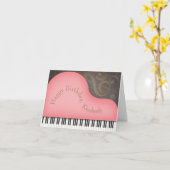 Carte Piano à queue rose Anniversaire personnalisé sur m (Fleur jaune)