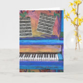 Carte Piano coloré (Fleur jaune)